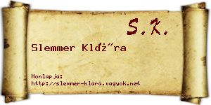 Slemmer Klára névjegykártya
